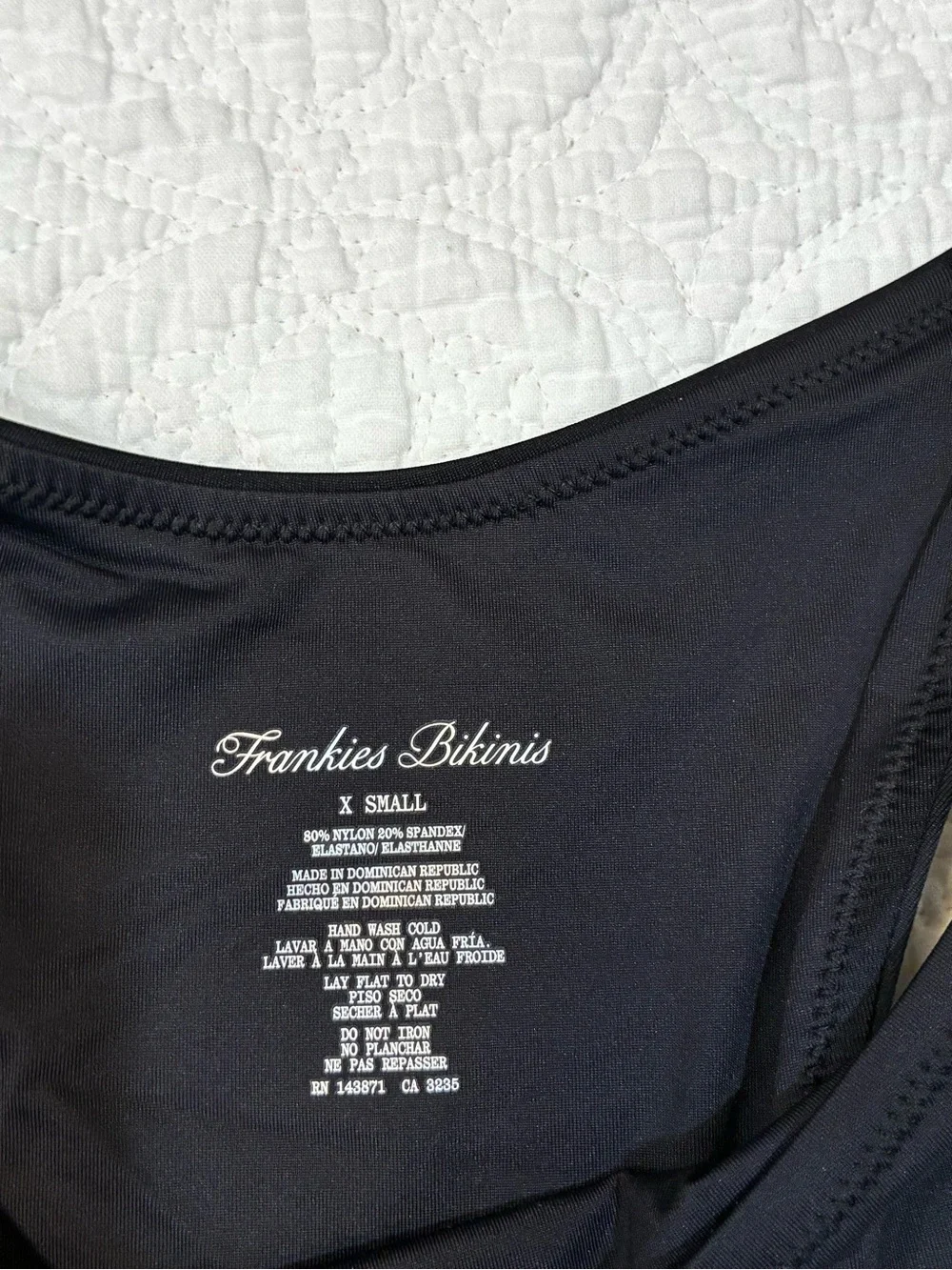 Frankies Bikinis NWT Black Romeo Cheeky Side Tie String Bikini Bottom XS